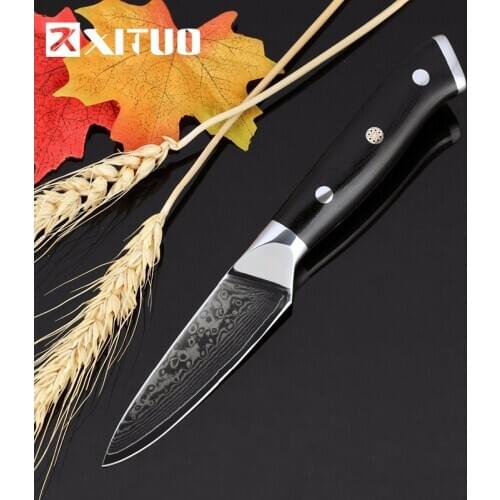 XITUO High Quality Damascus Paring Knife 67 Layer Japanese VG10 Damascus Steel Fruit Peeling Knife G10 Handle Kitchen Chef Tools