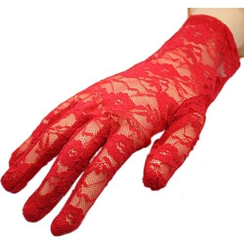 1 Pair Ladies Sexy Long Lace Gloves Mesh Stretchy Floral Bride Gloves Gothic Punk Mittens Fancy Xmas Halloween Dress