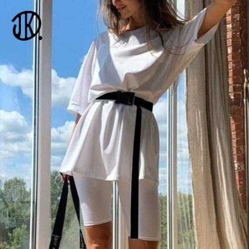 Women Pajamas Sets O Neck Short Sleeve Leisure T Shirt + Skinny Shorts Soft Shorts Suit Summer Soft Homewear Sleepwear Tracksuit