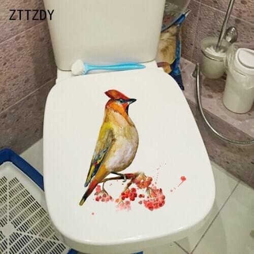ZTTZDY 18CM×24.5CM Funny Bird Home WC Toilet Decoration Animal Kids Room Wall Stickers T2-0972