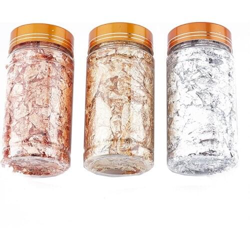 1Bottle Gold Foil Silver Foil Copper Foil Decorated Manicure 2g Gold Foil Shards