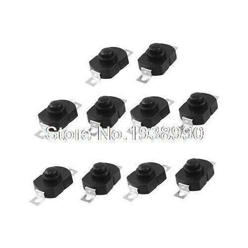 10 Pcs 2 Terminal 1712-KD Flashlight Latching Push Button Switch DC 30V 1A