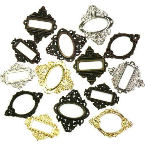 10PCS Furniture Label Holder Metal Name Card Frames for Cabinet Drawer Case Copper Bronze silver gold color