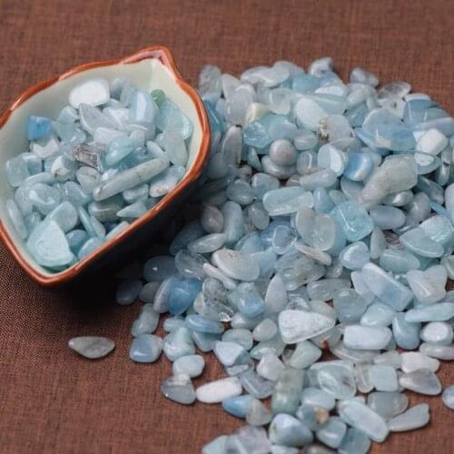 100g Natural Aquamarine Crystal Gravel natural Sapphire Healing Crystals Fish Tanks and Aquariums Decoration