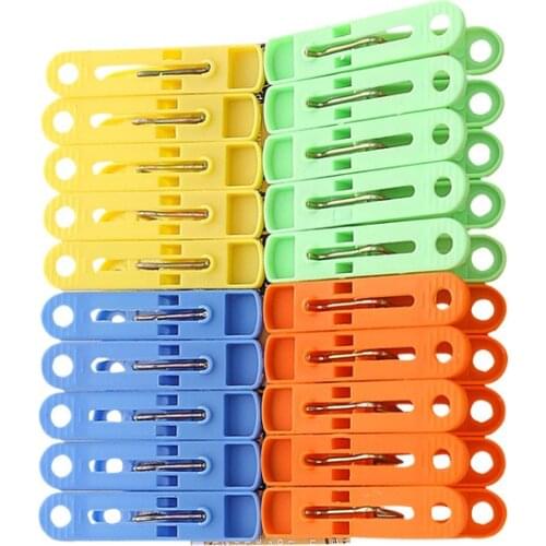 20pcs / pack Plastic Clothespins Laundry Hanging Pin Spring Clamp Clips Household Clothes Drying Rack Holder Windproof clips