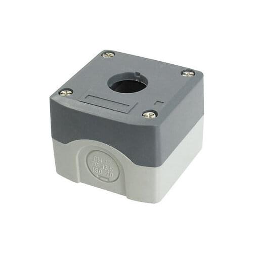 22mm Hole Gray Plastic Push Button Switch Holder Control Box Case