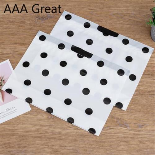50Pcs/Lot Packaging Bags Plastic Shopping Bag Handle Gift Bags Dots Christmas Supermarket Clothes Birthday Wedding Party Pouches