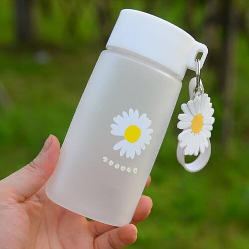 500ml Daisy Water Bottle Plastic Frosted Water Cup Travel Tea Cup Fashion Drop-proof Portable Water Bottle