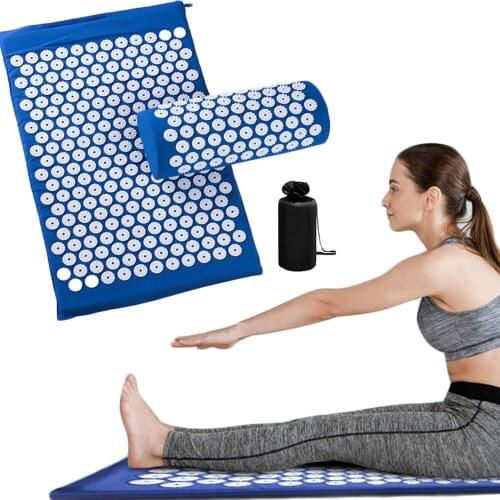 66*42cm Massage Cushion Yoga Acupressure Mat and Pillow Set Neck Back Foot Massager Stress Pain Relief Spike Acupuncture Mat