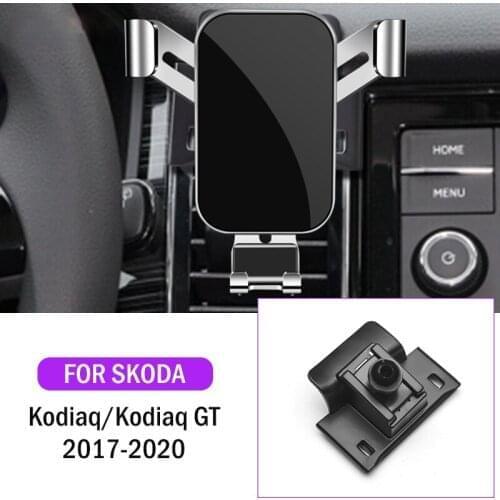 Car Mobile Phone Holder Air Vent Mounts GPS Stand Gravity Navigation Bracket For Skoda Kodiaq GT 2017 2018 2019 2020 Accessories