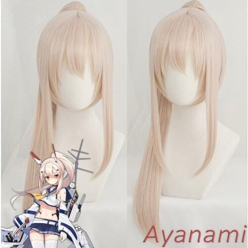 Ayanami Cosplay Wig Game Azur Lane Women Heat Resistant Synthetic Milky White Cosplay Wig Ayanami