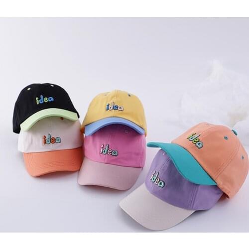 Baseball Cap Letter Embroidery Print Adjustable Breathable Kids Twill Fitted Cap for Travel