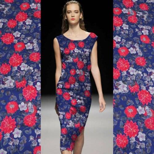 Digital Inkjet Printing Real Silk Satin Fabric Summer Soft Satin Cheongsam Dresses Sewing Material Home Textile by the Meter