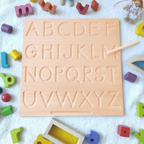 Montessori Early Educational Tracing Board Kid Learning English Alphabet Number Plate Handwriting Letter Cognition Children Toy