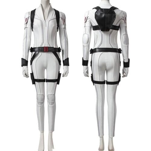 Halloween Widow Natasha Romanoff Cosplay Costume Adult Women White Suit Outfit Party Full Props