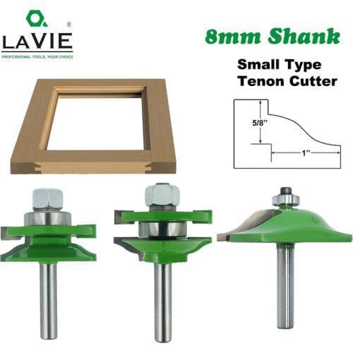 8mm Shank 3pcs Door Panel Cabinet Tenon Router Bit Cabinet Rail & Stile Set Panel Raiser Ogee Milling Cutter for Wood MC02033