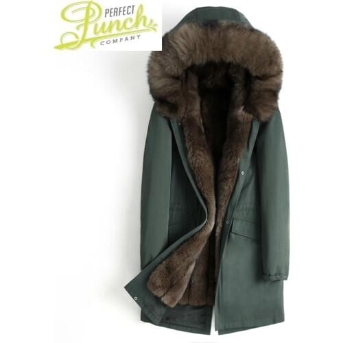 Real Mens Winter Jacket Coat Natural Fox Parka Men Clothes 2021 Mens Luxury Fur Warm Jacktes Plus Size 5666 MY1749
