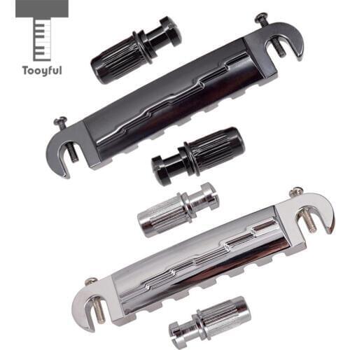 Tooyful Compensated Wraparound Bridge Tailpiece with Studs for LP Style Guitar Parts Accessories