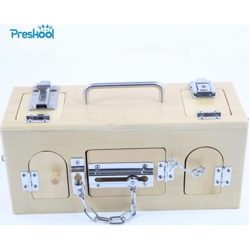 Montessori Kids Toy Baby Wood Lock Box Memory Game Learning Educational Preschool Training Brinquedos Juguets