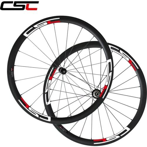CSC Wheelset 700C Road Bicycle Carbon Bike deep 38mm width 23mmTubular Wheels with Powerway R36 hub pillar 1420 or sapim cx ray