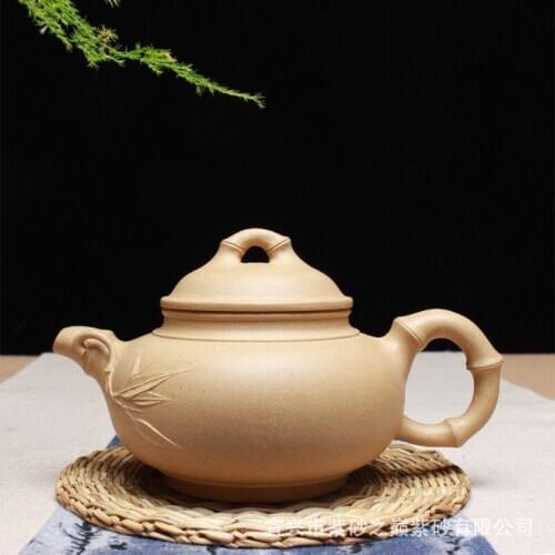 Wholesale famous ore all hand recommended period of clay teapot craftsmen NiXinAn hand-made bamboo pot of kung fu