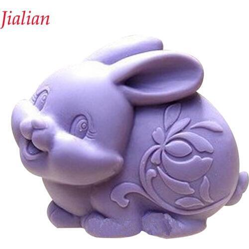 Easter hare Shape 3D fondant cake silicone mold kitchen chocolate jello candy making soap candle cupcake decoration tools F0292