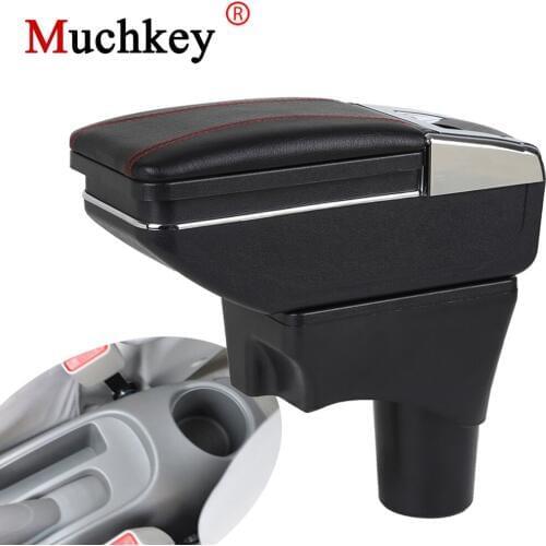 Armrest Box Car Center Storage Box With Cup Holder Ashtray Stowing Tidying Arm Rest Rotatable For Nissan Micra March Car-styling