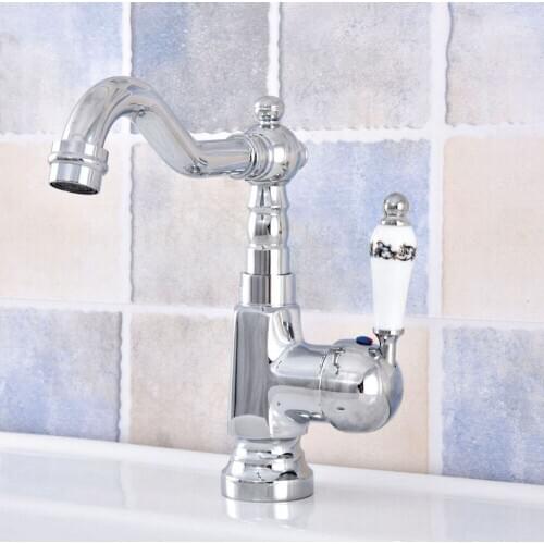 Polished Chrome Basin Sink Faucet Bathroom Basin Mixer Single Handle Mixer Tap Ksf638