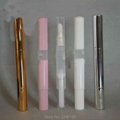 3ML 50pcs/lot Empty Essence Packing Tube, High-end Beauty Tool DIY Makeup Cosmetic Container, Silver Gold Color Lip Gloss Pen