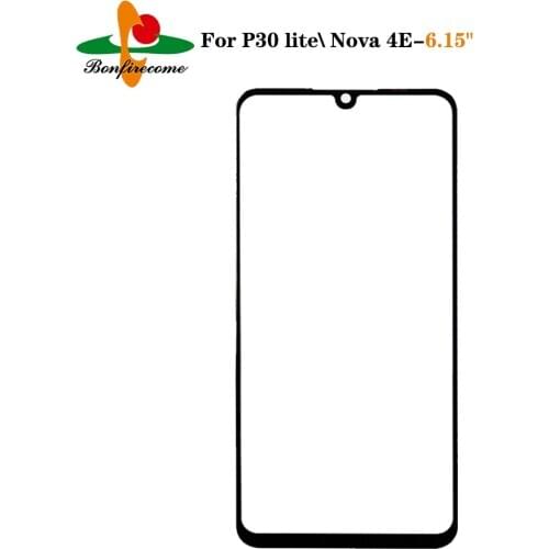 10Pcs\lot Touch Screen Glass For Huawei P30 Lite MAR-LX1A \ Nova 4E LCD Display Panel Front Outer Glass Lens Replacement