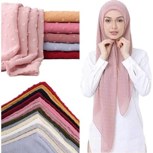 CA052 Fashion Coffon Scarf Malaysia Muslim Hijab Caps Plain Weave Long Turban Jacquard Headwrap Scarves 180*70cm