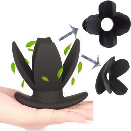 Silicone Anal Speculum 4 petals Butt Plug Adult Sex Toys,Unisex Opening Hollow Anal Plug Vaginal Expander Adult Game Sex Toys