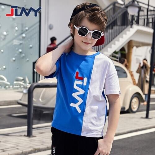 Brand New Popular Sports Boys T-Shirts Cotton Teenager Clothing 2020 Summer Live Hot Big Boy Short Sleeve Contrast Color Top Tee