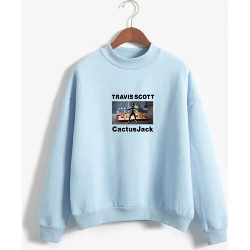 TRAVIS SCOTT Hoodies Sweatshirt Women Autumn Winter New Fleece Casual Harajuku Funny Turtleneck Tops Sudadera Streetwear Clothes