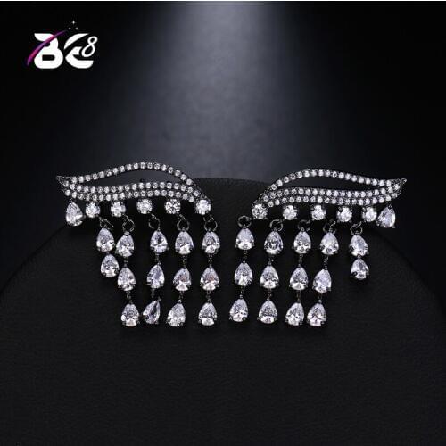 Be 8 Brand Summer New Style Full Crystal Stud Earrings Water Drop Shape Statement Earring for Women Gift E502