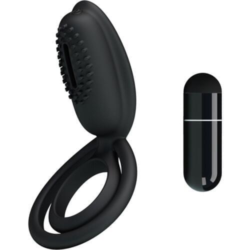 Penis Ring Vibrator Clitoris Stimulator Vibrating Cock Scrotum Ring Ejaculation Delay Couple Cockring Sex Toy for Adult Men Male