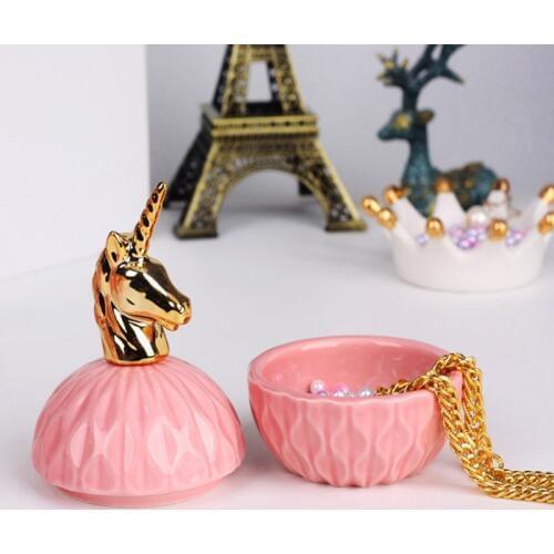 Animal Ceramic Jewelry Storage Box Wedding Necklace Ring Earrings Organizer Desktop Storage Candy Tank Decoration Craft Case