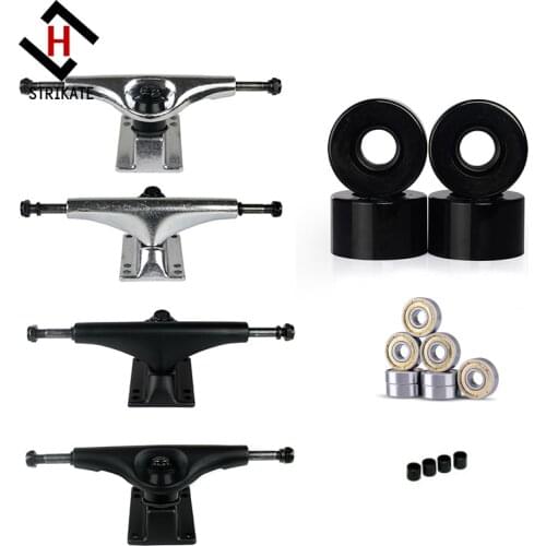 1pair 5inch Skateboard Truck Wheels Complete Skateboard Bridge with 56X34mm Wheels ABEC-11 Silver Bearing