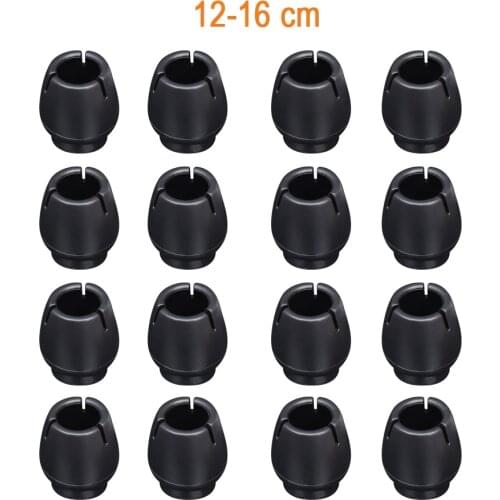 16 Pcs Chair Leg Caps Anti-Slip Black Furniture Table Feet Covers Round 12-21cm Bottom Cover Pads Silicone Wood Floor Protector