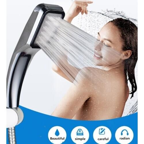 300 small hole pressure water saving booster square shower head handheld ABS shower sprayer bathroom hand shower new