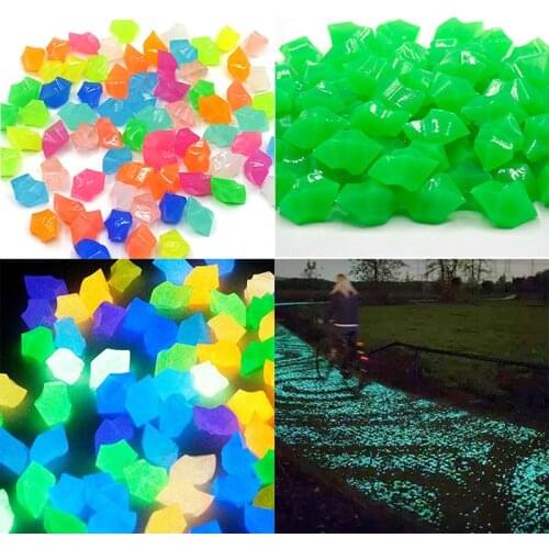 300Pcs Garden Decoration Luminous Pebbles Stones Fish Tank Pebble Aquarium Rocks