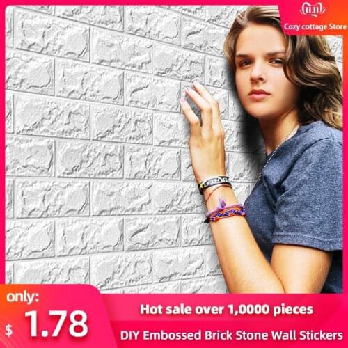 Hot Sale PE Foam 3D Wallpaper DIY Wall Stickers Wall Decor Embossed Brick Stone Wallpaper Room House 60 X 30 X 0.8cm Poster