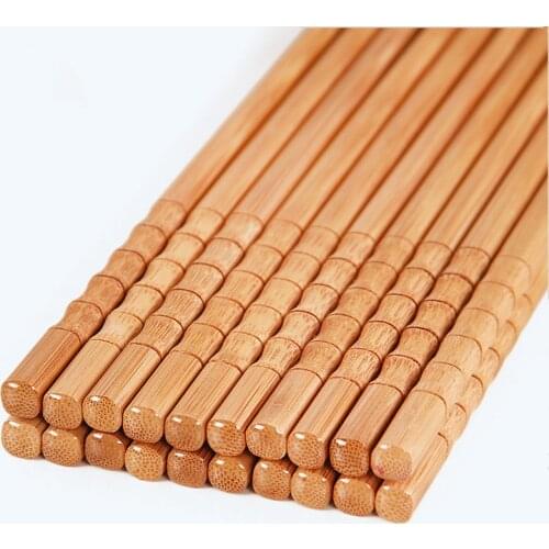 5 Pairs Creative Natural Handmade Bamboo Chopsticks Value Gift Tableware Hot Pot Chopsticks Eating Ware Chop Sticks New