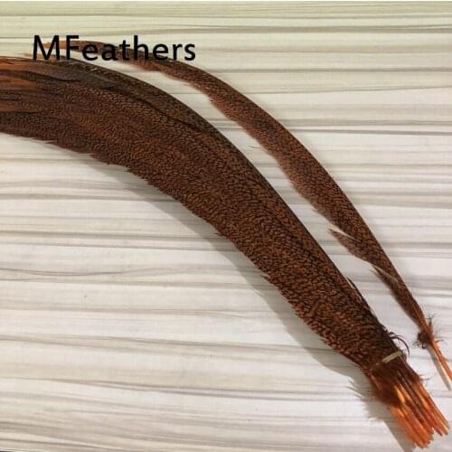50 PCS natural Orange Golden pheasant covered tails feathers Long 24-28 inch / 60-70cm Stage Accessories Apparel DIY Decorations