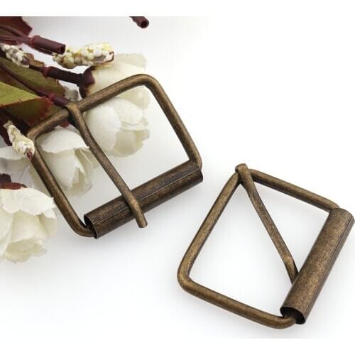 6pcs 40mm Metal Heavy Duty Bag Shoe Strap Belt Web Adjust Roller Pin Buckle Rectangle Leather Craft Repair DIY Accessory Sewing