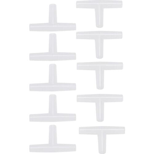 Promotion! Plastic Tee Shape Aquarium 3-Way Air Valve Connectors 10 Pcs White