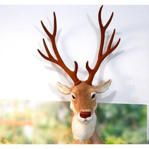 Large 35x35x70cm simulation sika deers head polyethylene&furs wall pandent model prop,home ,bar decoration Xmas gift w1508