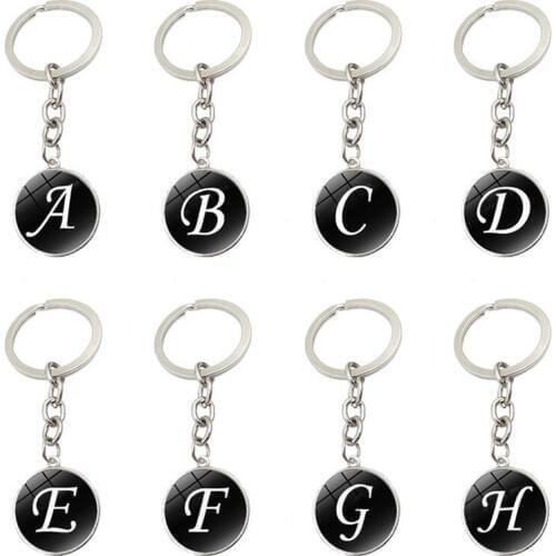 Alphabet Key Chain Ring 26 English Initial Letters name Keychains Car Wallet Handbags Accessories for Girls Women Men