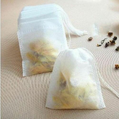 Food grade filter tea bag, empty drawstring sealed tea bag, portable tea companion can be used for tea cup 200pcs/bag 5.5x7cm