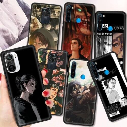 Eren Jaeger Shockproof Soft Cover for Redmi Note 7 8 8T 9 9S 10 Pro Luxury Case 7 7A 8 8A 9A 9C TPU Phone Case Shell
